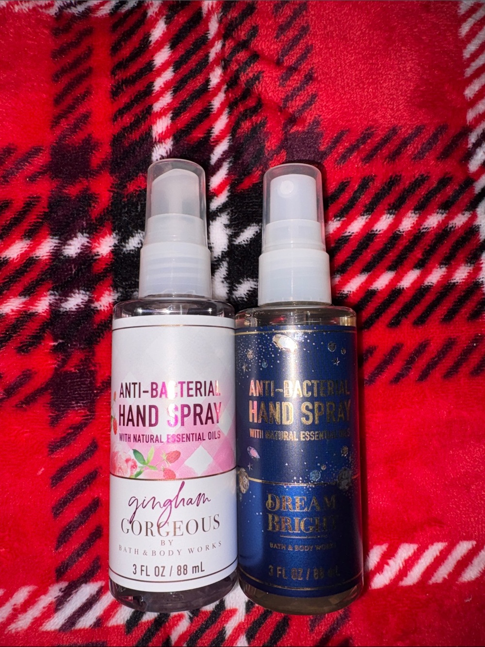 Bath & Body Works Pink & Navy Anti-Bacterial Hand Spray Duo